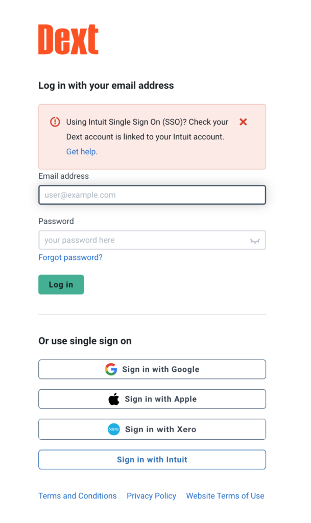 Using Intuit Single Sign On With Dext Dext Help Center